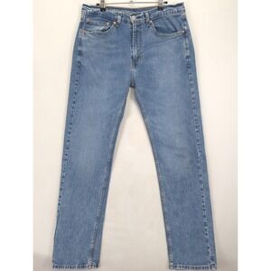 Levi's 505 Men 34x32 Blue Jeans Regular Fit Straight Leg Denim Medium Vtg Wash